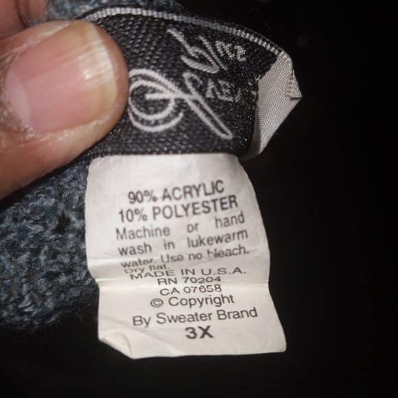 3X Knit Avenue Sweater Gray Blue With Fringes - Picture 7 of 7